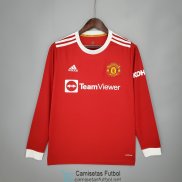 Camiseta Manga Larga Manchester United 1ª Equipación 2021/2022