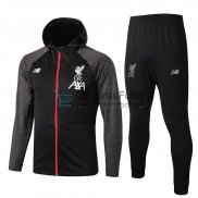Liverpool Chaqueta Capucha Black Grey + Pantalon 2019/2020