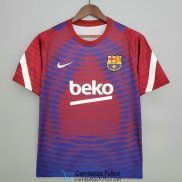 Camiseta Barcelona Training Blue Red IV 2021/2022