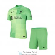 Camiseta Liverpool Portero Niños Green 2021/2022