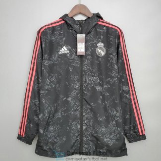 Real Madrid Chaqueta Rompevientos Black Pattern 2021/2022