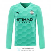 Camiseta Manga Larga Manchester City Portero Green 2020/2021