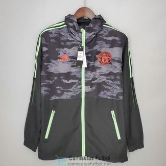 Manchester United Chaqueta Rompevientos Black Grey Camouflage 2021/2022