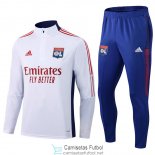 Olympique Lyonnais Sudadera De Entrenamiento White + Pantalon Blue 2021/2022