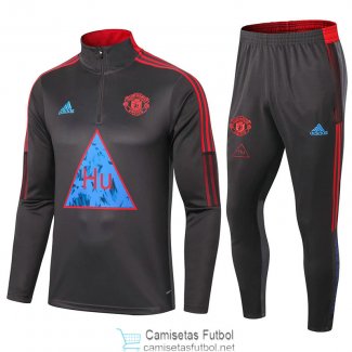 Manchester United x Humanrace Sudadera De Entrenamiento Grey+ Pantalon 2020/2021