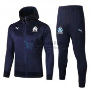 Olympique Marseille Chaqueta Capucha Navy Blue + Pantalon 2019/2020