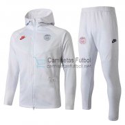 PSG Chaqueta Capucha White + Pantalon 2019/2020