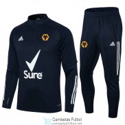 Wolves Sudadera De Entrenamiento Navy + Pantalon Navy 2021/2022