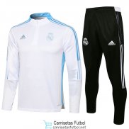 Real Madrid Sudadera De Entrenamiento White II + Pantalon Black II 2021/2022