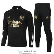 Arsenal Sudadera De Entrenamiento Black Golden + Pantalon 2020/2021