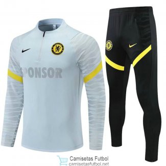 Chelsea Sudadera De Entrenamiento Grey Black + Pantalon 2021/2022