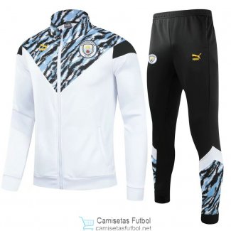 Manchester City Chaqueta White Blue + Pantalon Black 2021/2022