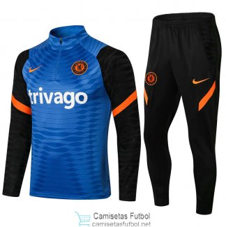 Chelsea Sudadera De Entrenamiento Blue Black + Pantalon Black 2021/2022