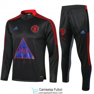 Manchester United x Human Race Sudadera De Entrenamiento Black + Pantalon 2021/2022