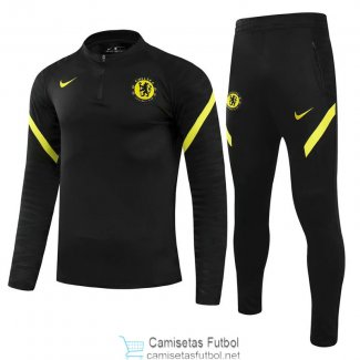 Chelsea Sudadera De Entrenamiento Black Yellow + Pantalon 2021/2022