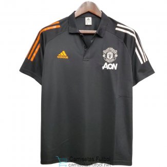 Camiseta Manchester United Polo Orange Black White 2020/2021