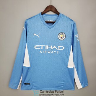 Camiseta Manga Larga Manchester City 1ª Equipación 2021/2022