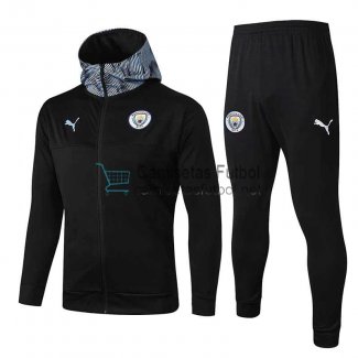 Manchester City Chaqueta Capucha Black + Pantalon 2019/2020