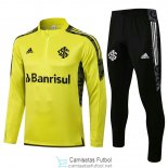 Sport Club Internacional Sudadera De Entrenamiento Yellow + Pantalon Black 2021/2022
