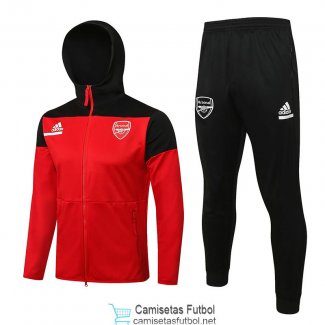 Arsenal Chaqueta Capucha Red I + Pantalon Black I 2022/2023