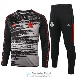 Bayern Munich Sudadera De Entrenamiento Black Gray + Pantalon 2020/2021